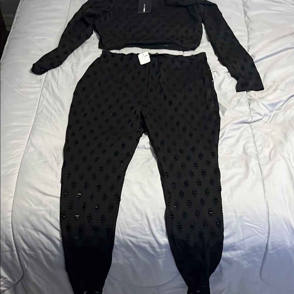 Fashion Nova Black 2 Piece Legging Set